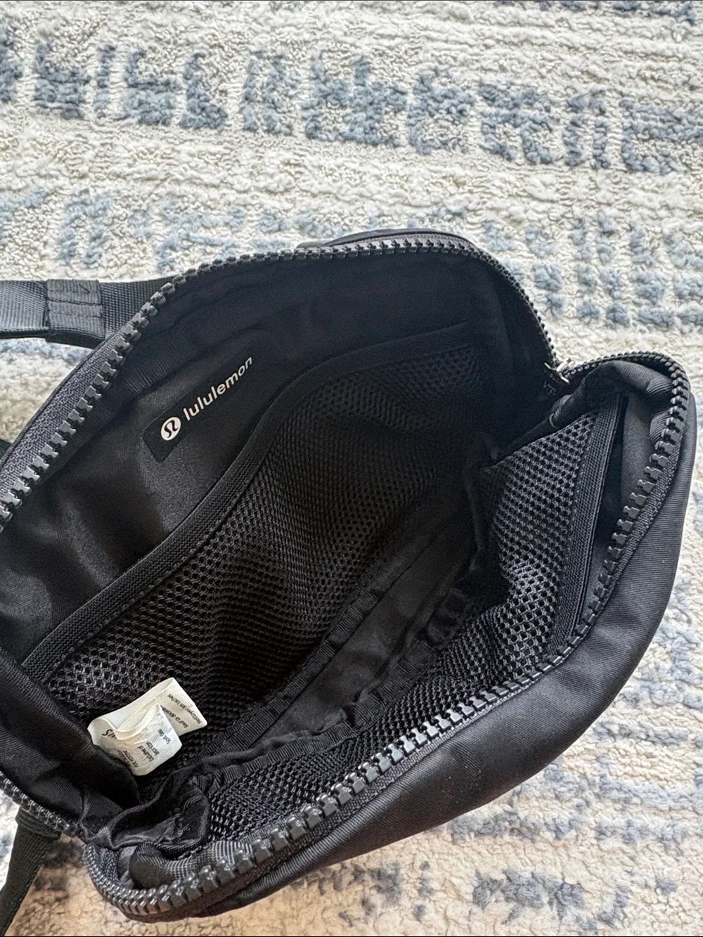 lululemon athletica Black Belt Bag with Subtle Logo Accent